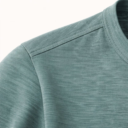 Men's Breathable Henley T Shirt Summer Cotton
