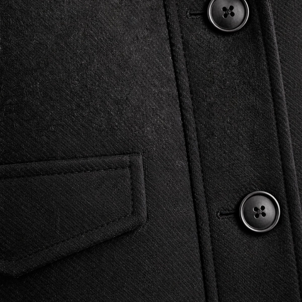 Men's Wool Blend Smart Jacket Zipper Closure