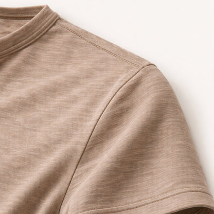 Men's Casual Henley T Shirt Short Sleeve Cotton