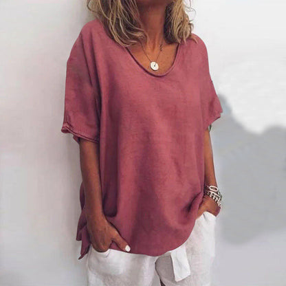 Women's Loose Fit Scoop Neck Blouse
