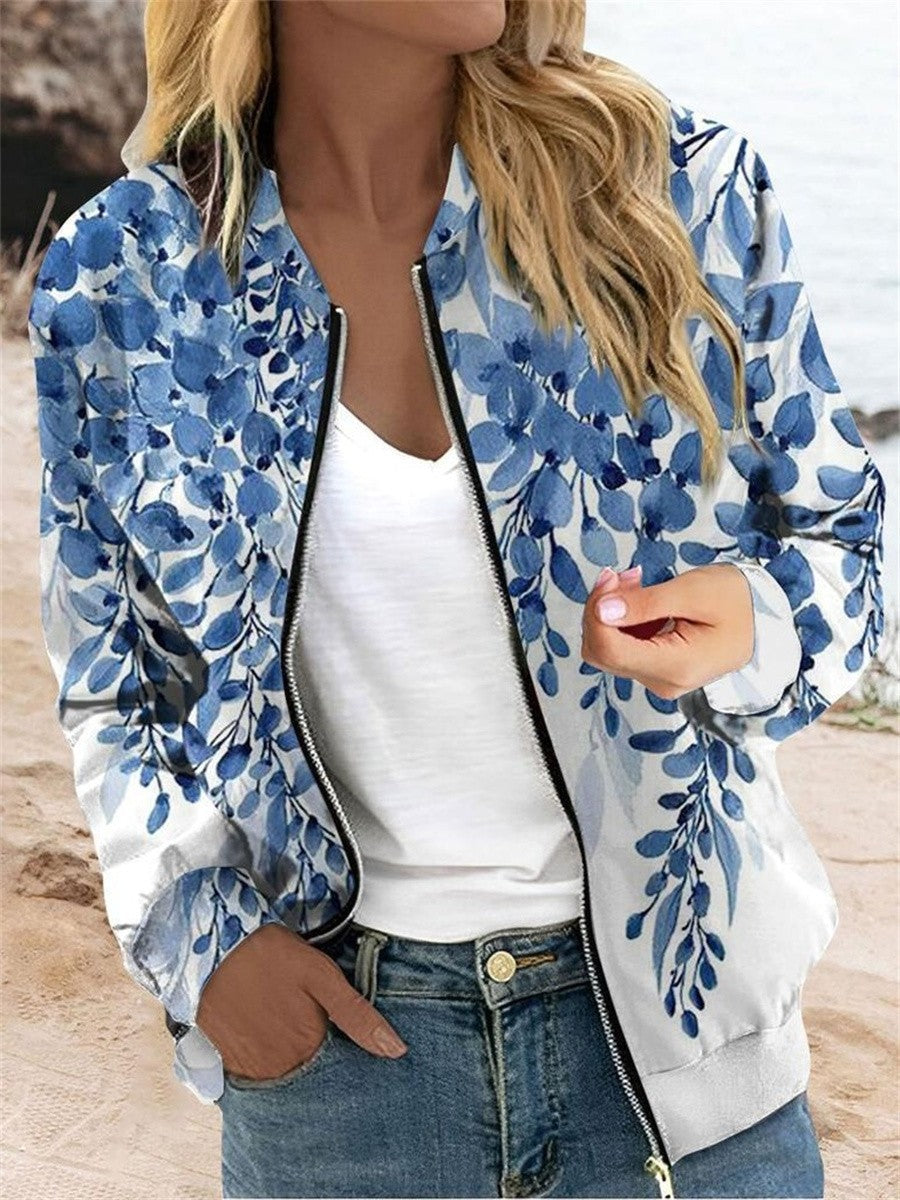 Women's Floral Bomber Jacket - Vonnera