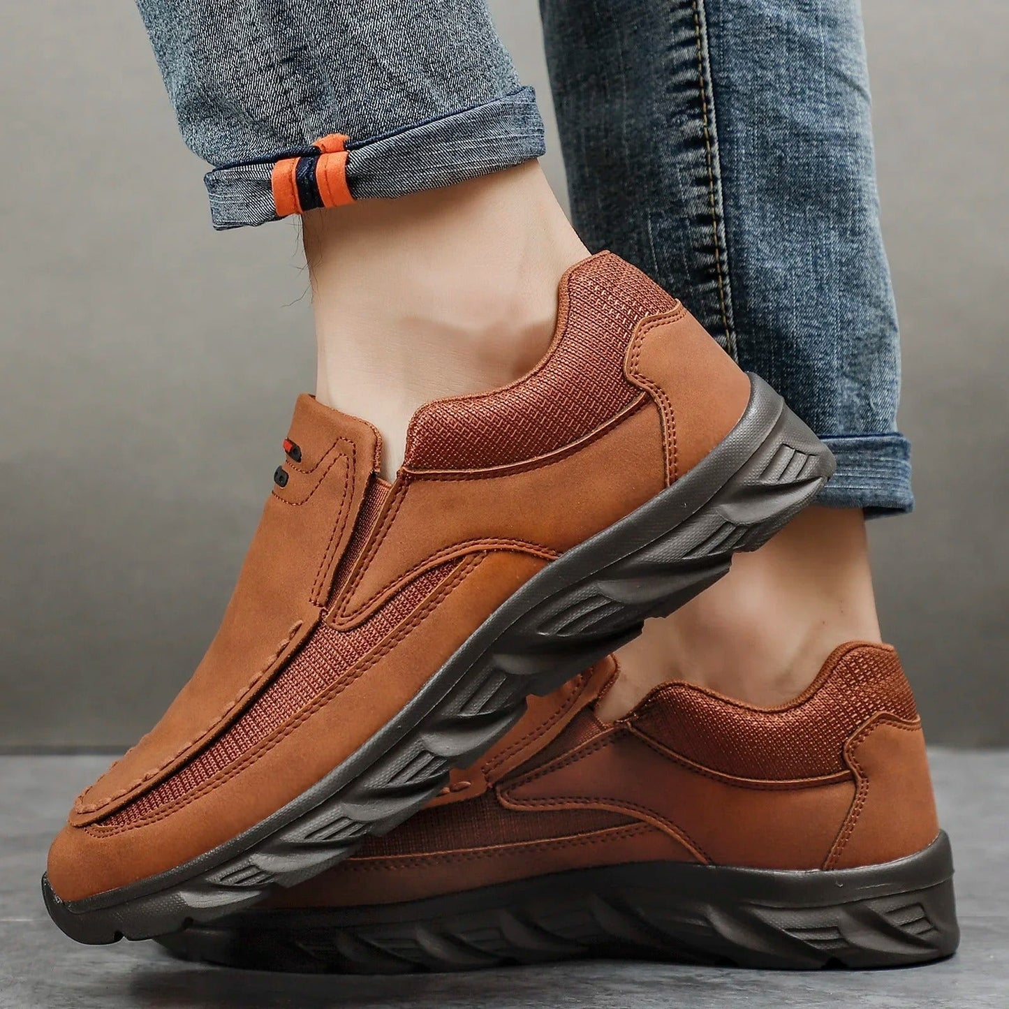 Men's Comfort Loafers Leather Brown