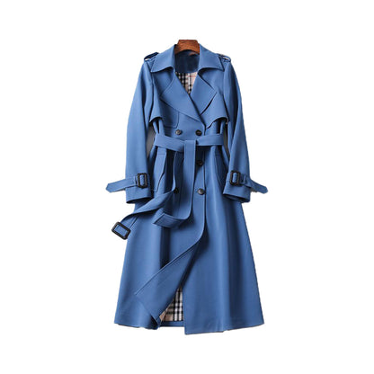Women's Double Button Trench Coat Classic Waterproof