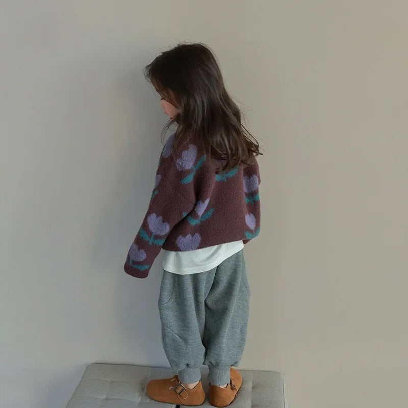 Evdokia Girls Floral Sweater