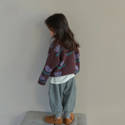 Evdokia Girls Floral Sweater