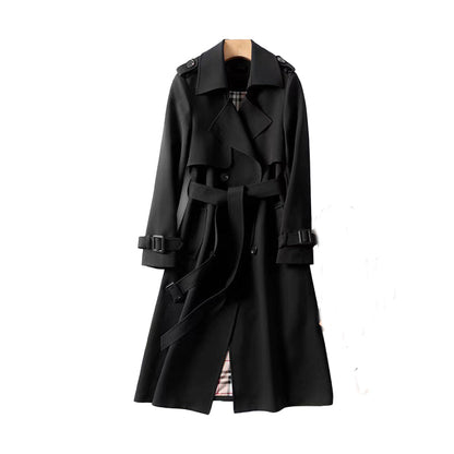 Women's Double Button Trench Coat Classic Waterproof