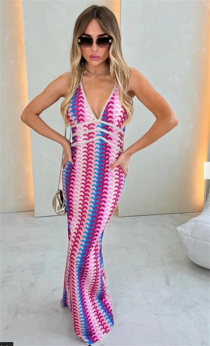 Women's Crochet Beach Wedding Guest Dress