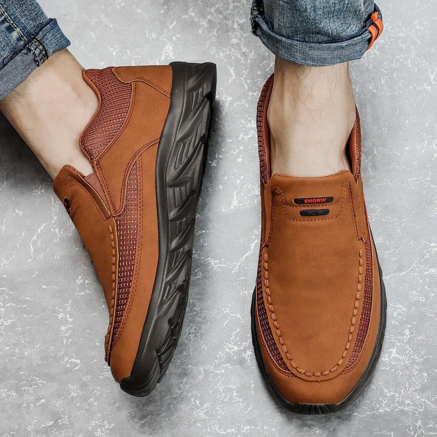 Men's Comfort Loafers Leather Brown