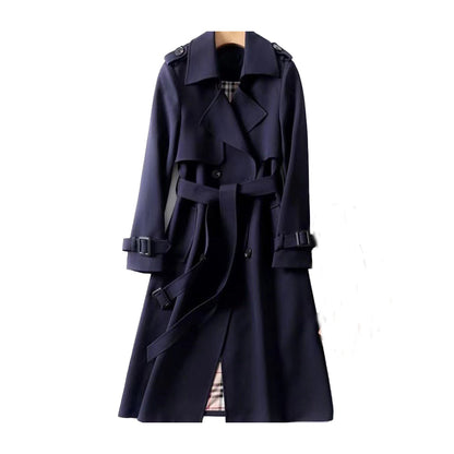 Women's Double Button Trench Coat Classic Waterproof