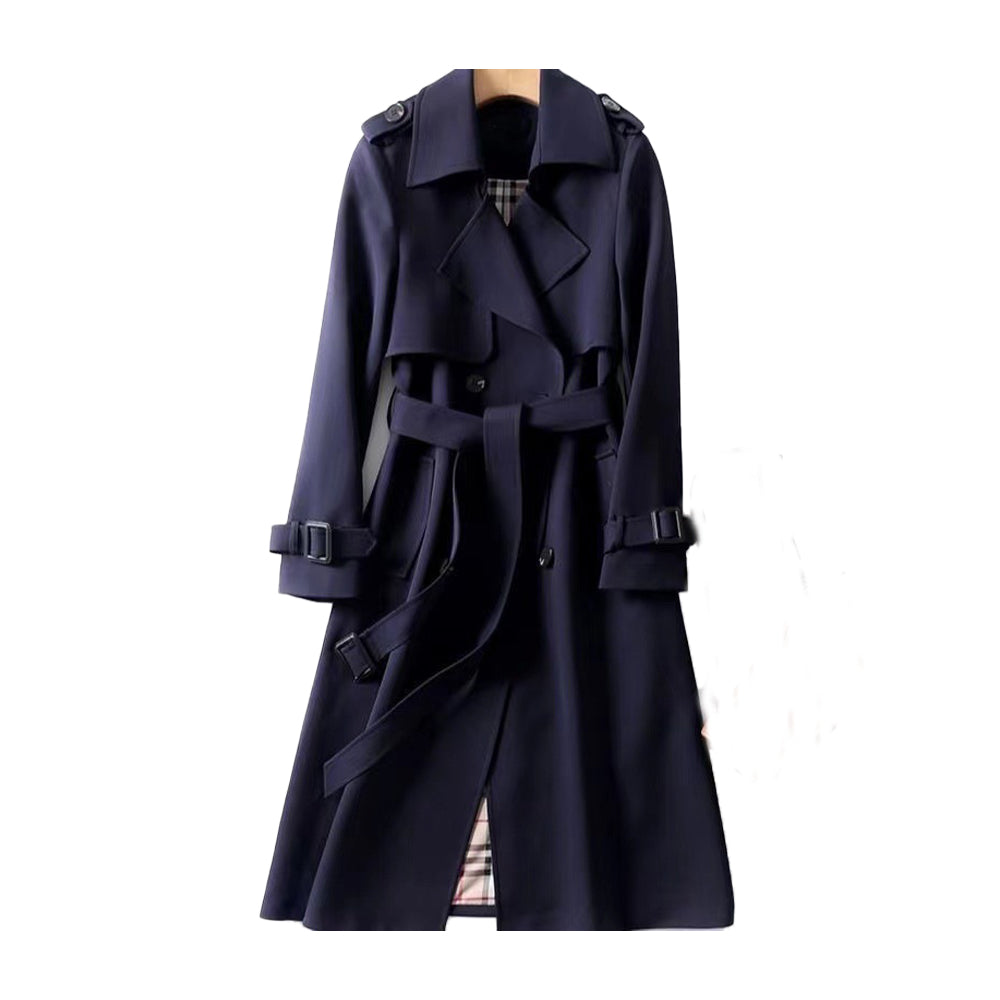 Women's Double Button Trench Coat Classic Waterproof
