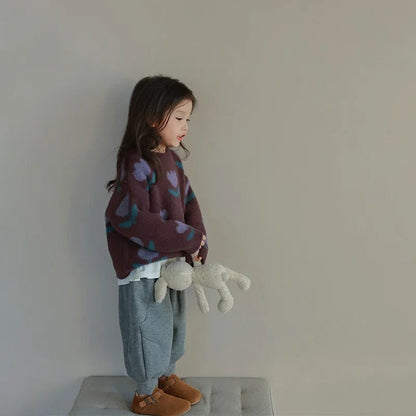Evdokia Girls Floral Sweater