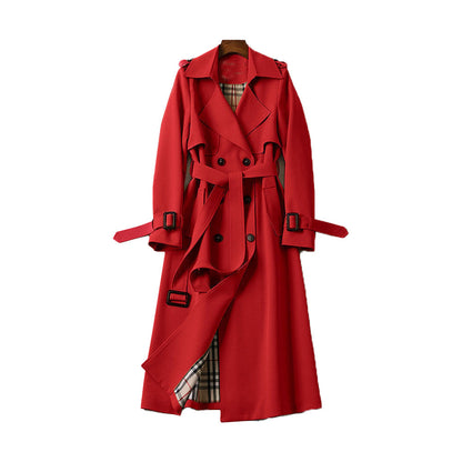 Women's Double Button Trench Coat Classic Waterproof