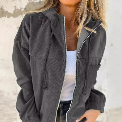 Women's Hooded Jacket Zipper Casual