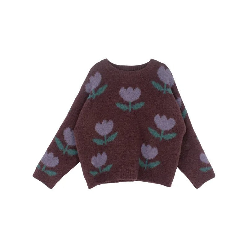 Evdokia Girls Floral Sweater