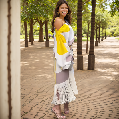 Image of Maisie | Women's One-Shoulder Wrap Midi Dress