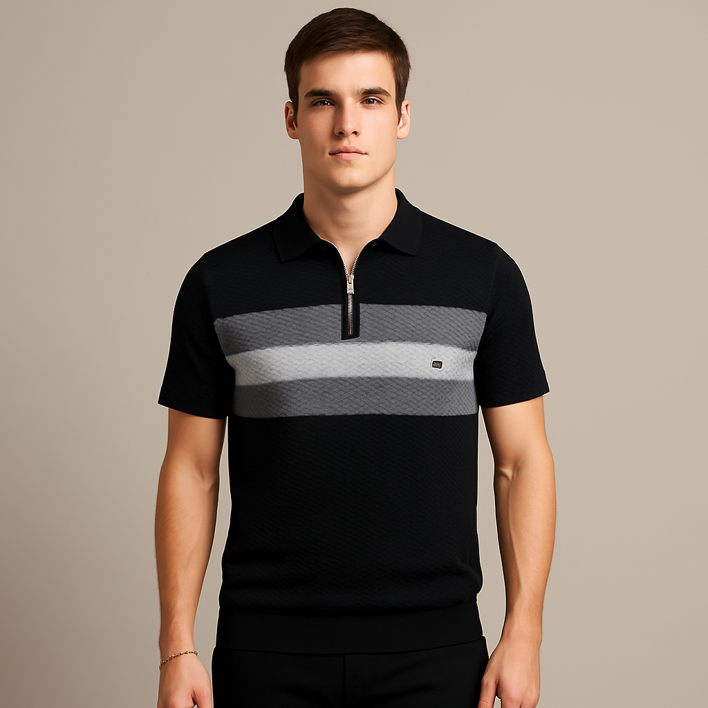 Men's Striped Polo Shirt Cotton - Vonnera
