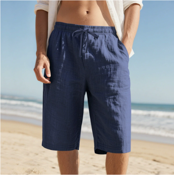 Men's Chino Shorts Knee Length Pull-On Beige - Vonnera