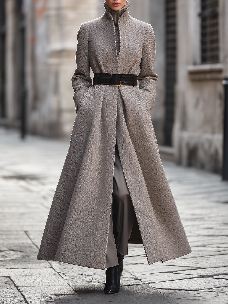 Women's Belted Long Coat - Vonnera