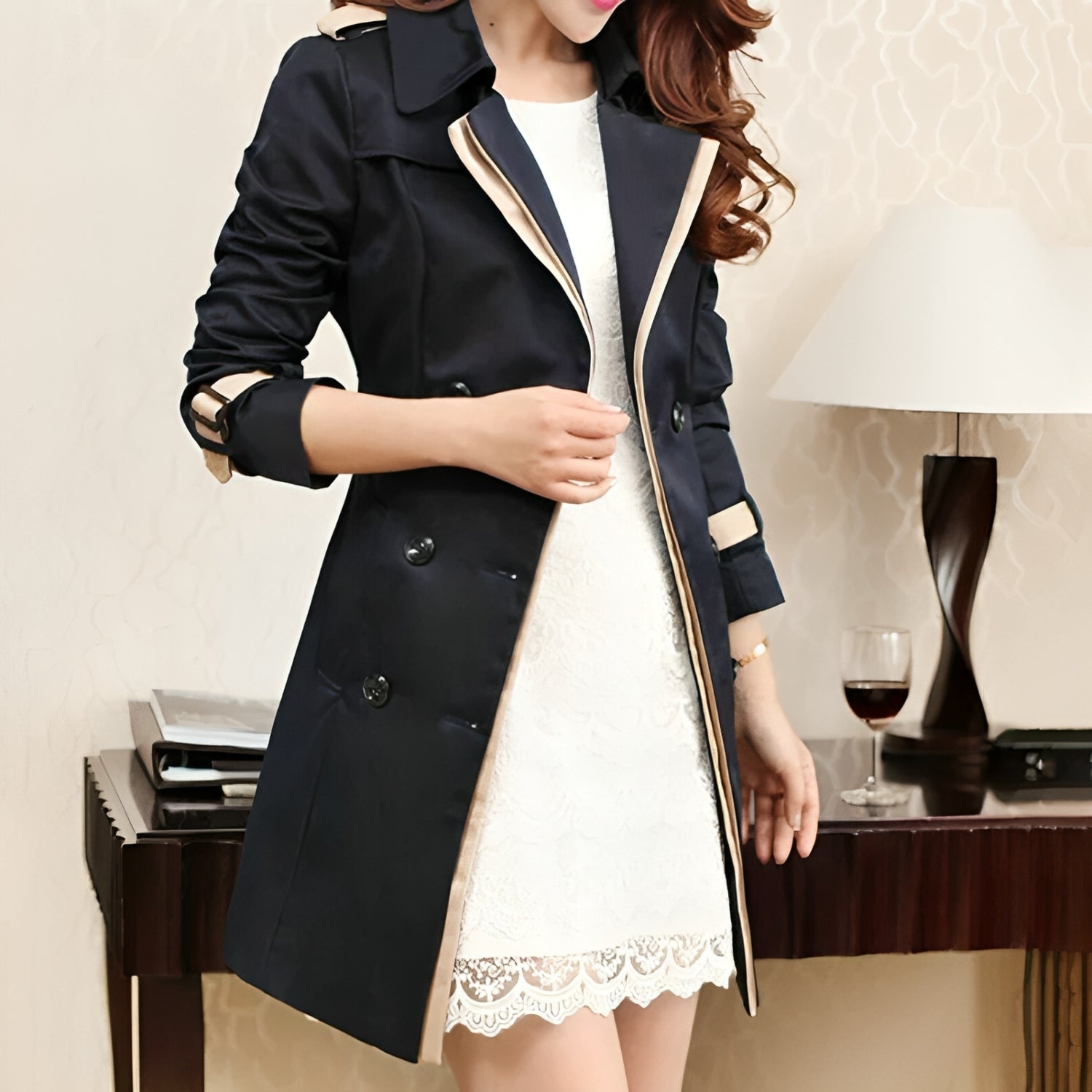 Image of Mariah | Women's Double-Breasted Long Coat