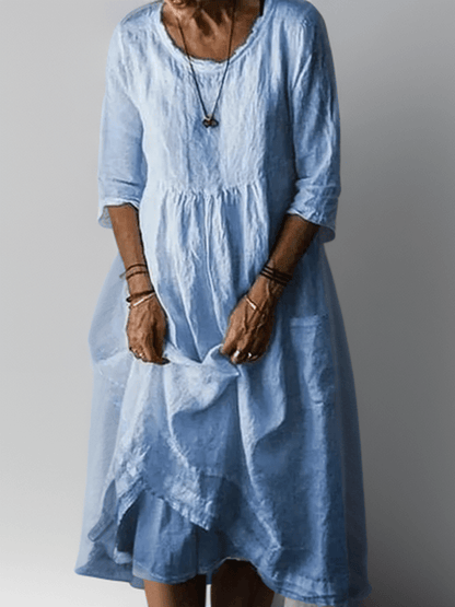 Women's A-Line Midi Dress Tiered - VibreMode