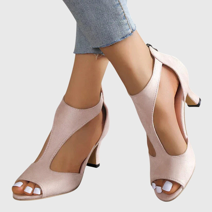 Women's Peep Toe T-Strap High Heels - Vonnera