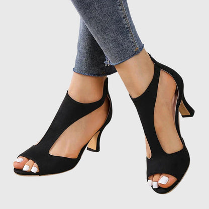 Women's Peep Toe T-Strap High Heels