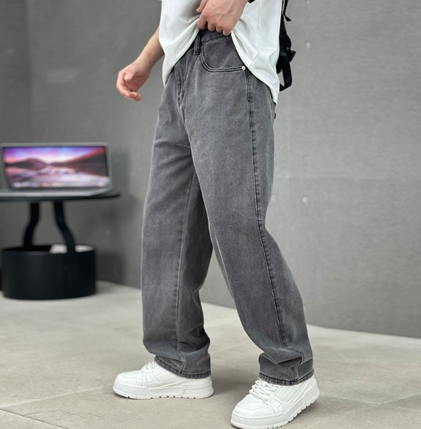 Men's Loose Fit Jeans Blue Cotton - Vonnera