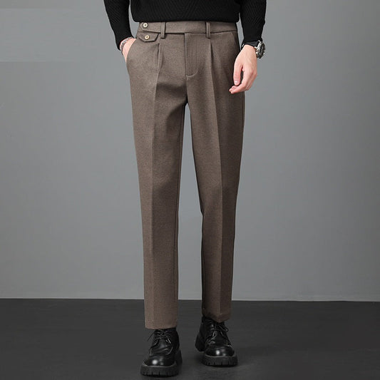 Men's Pleated Straight Leg Dress Pants - Vonnera