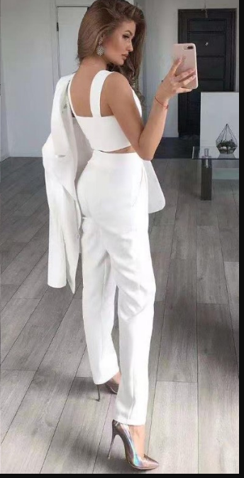 Women's Two Piece Pantsuit Blazer Set