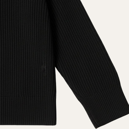 Men's Quarter Zip Sweater Ribbed Knit Casual