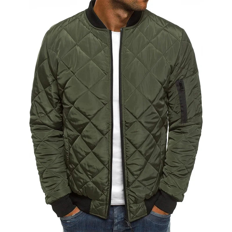Men's Slim Fit Quilted Bomber Jacket - Vonnera