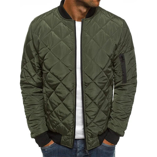 Men's Slim Fit Quilted Bomber Jacket - Vonnera