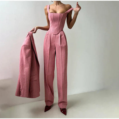 Image of Maureen | Women's Wide Leg Pant Suit Set