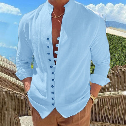 Men's Long Sleeve Button Down Casual Shirt - Vonnera