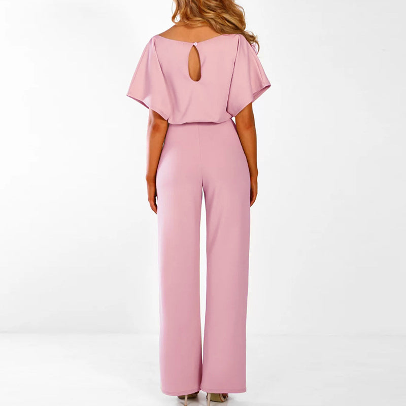 Image of Mckenzie | Women's Wide Leg Belted Jumpsuit