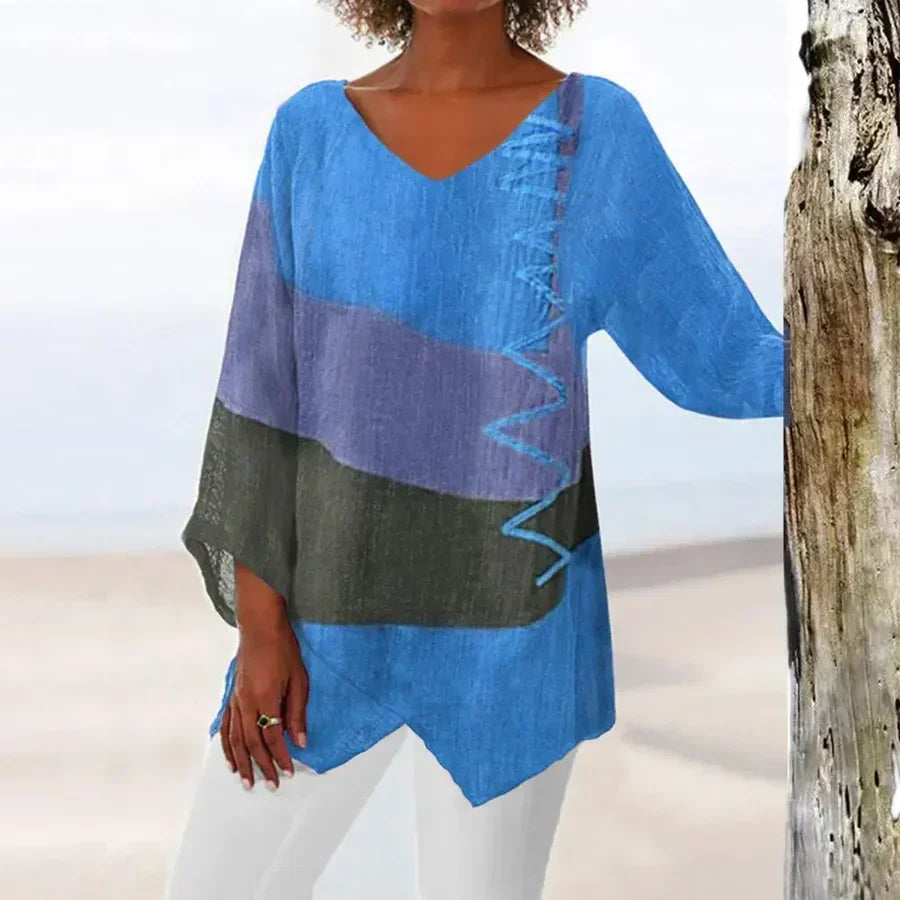 Women's V-Neck Long Sleeve Blouse - Vonnera