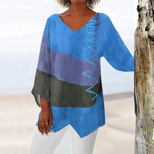 Women's V-Neck Long Sleeve Blouse - Vonnera