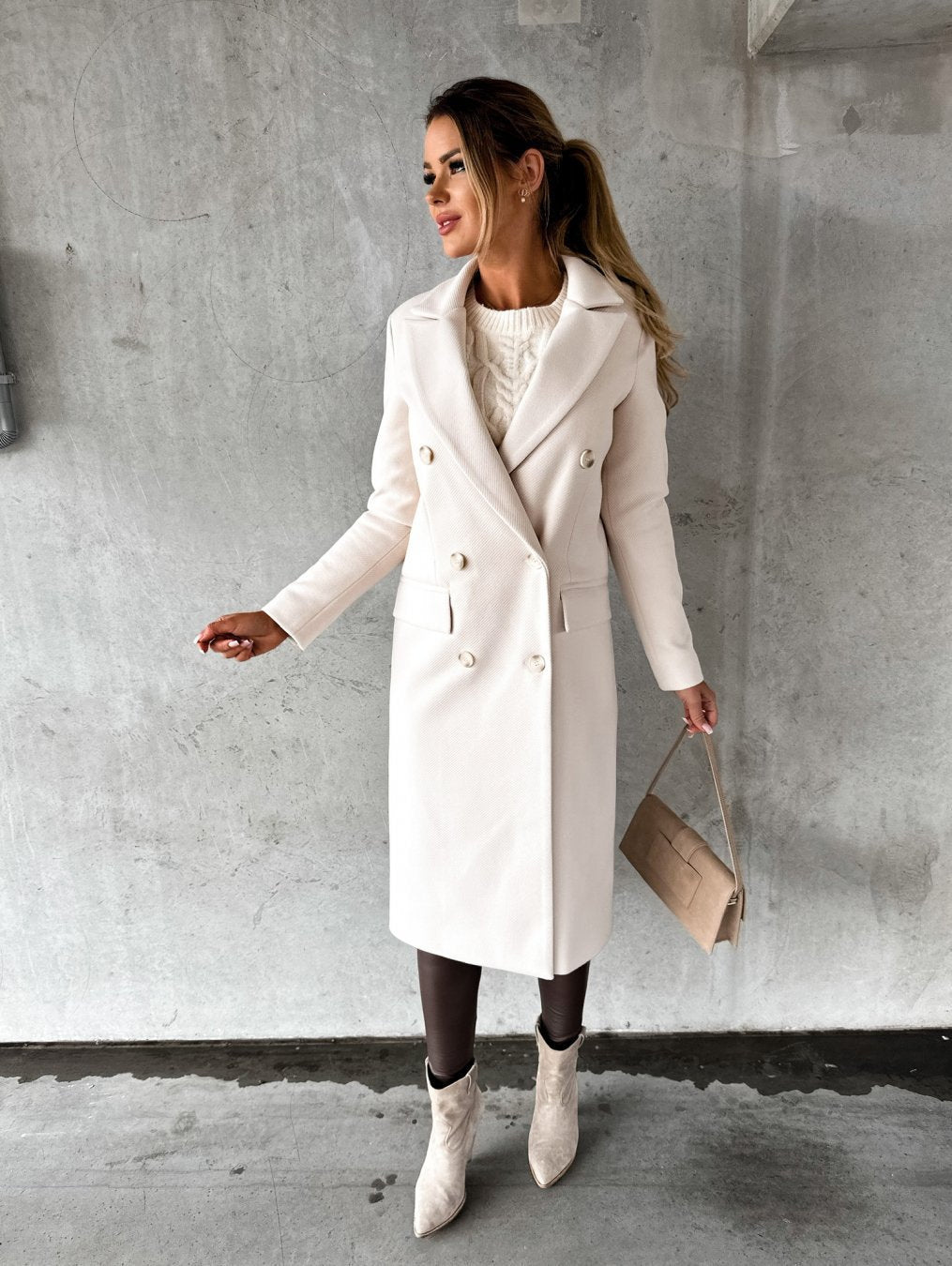 Image of Melanie | Women's Double-Breasted Long Coat