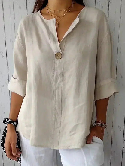 Women's Oversized Button Down Blouse - Vonnera