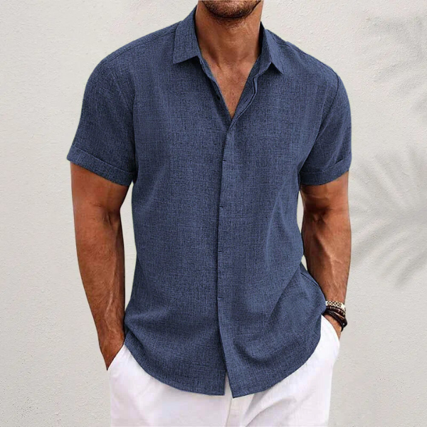 Men's Linen Short Sleeve Shirt - Vonnera