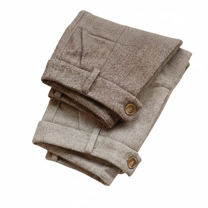 Men's Herringbone Straight Leg Dress Pants