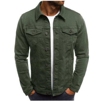 Men's Denim Jacket Multi-Pocket Casual Blue