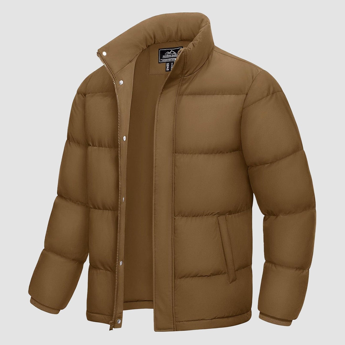 Men's Down Puffer Jacket Water-Resistant Black