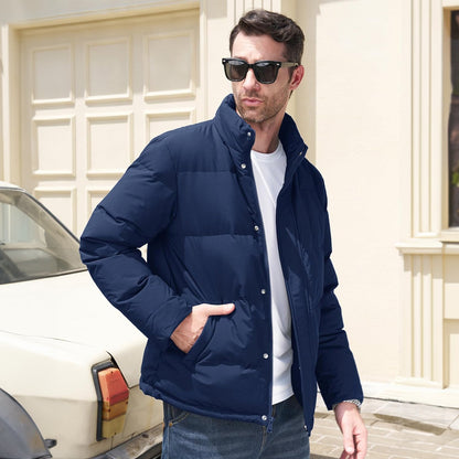 Men's Down Puffer Jacket Water-Resistant Black