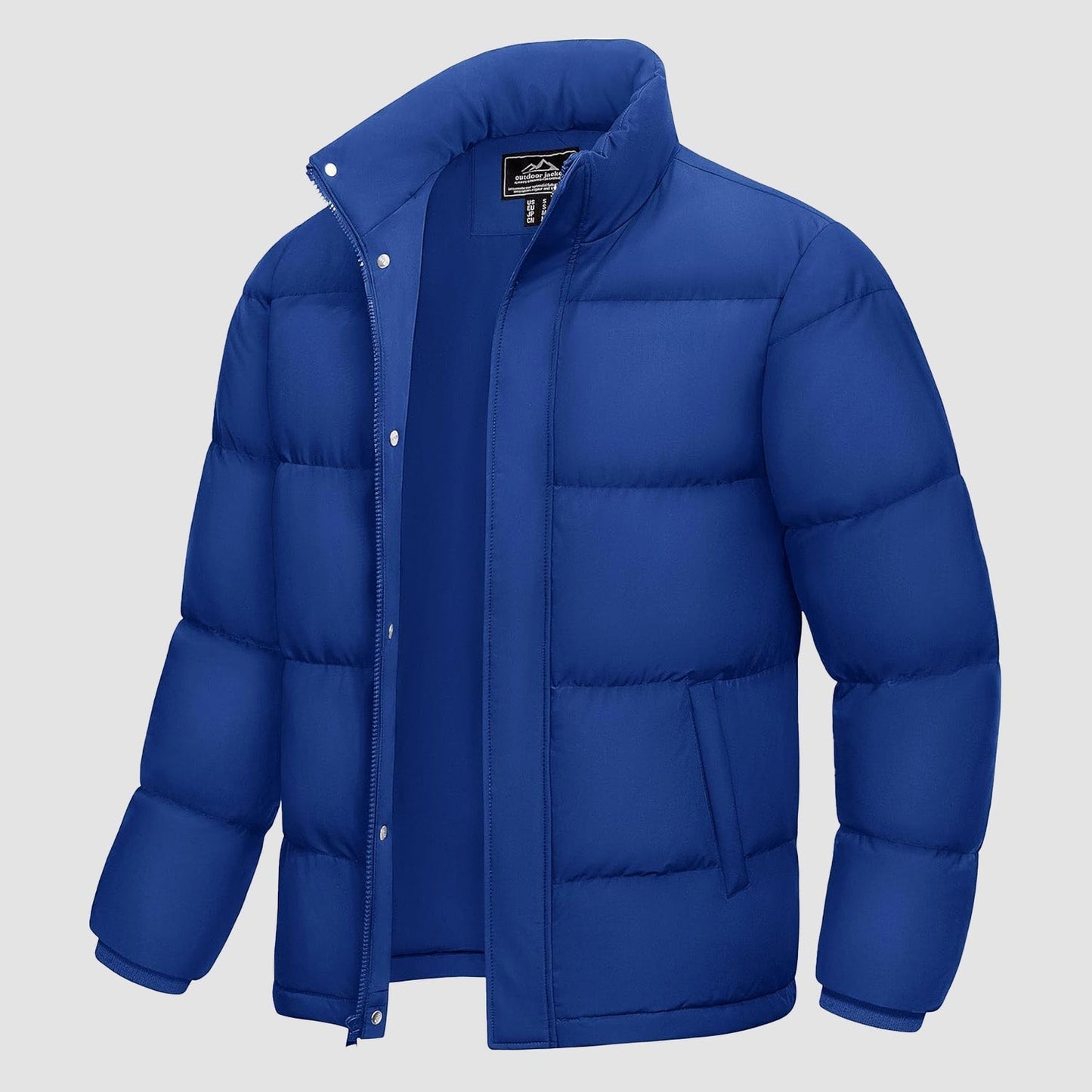 Men's Down Puffer Jacket Water-Resistant Black
