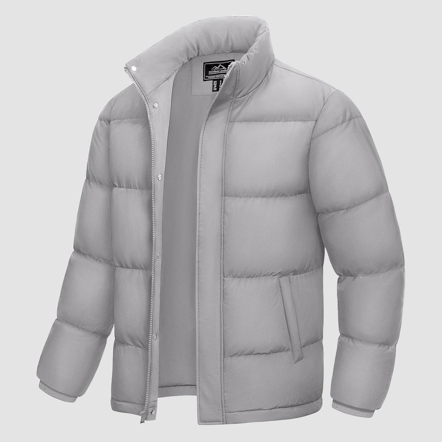 Men's Down Puffer Jacket Water-Resistant Black