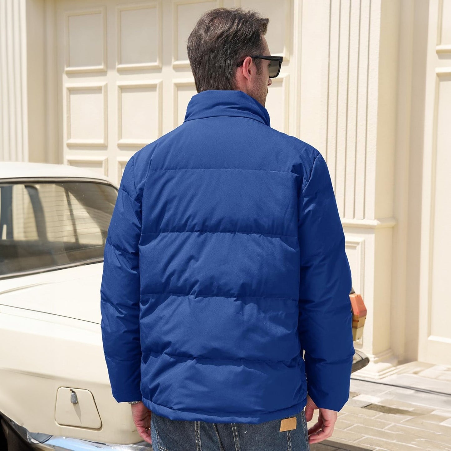 Men's Down Puffer Jacket Water-Resistant Black