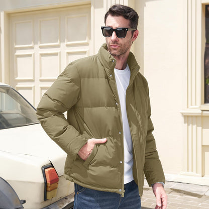 Men's Down Puffer Jacket Water-Resistant Black