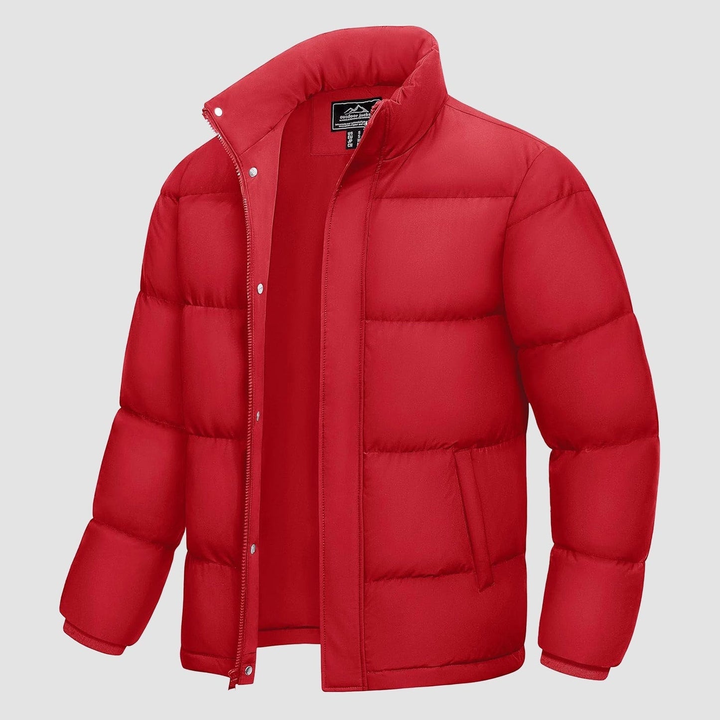 Men's Down Puffer Jacket Water-Resistant Black