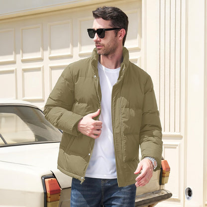 Men's Down Puffer Jacket Water-Resistant Black